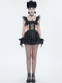 Black Gothic Sweet Frilly Hollow Out Short Sexy Lingerie Dress