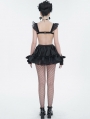 Black Gothic Sweet Frilly Hollow Out Short Sexy Lingerie Dress