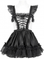 Black Gothic Sweet Frilly Hollow Out Short Sexy Lingerie Dress