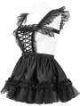 Black Gothic Sweet Frilly Hollow Out Short Sexy Lingerie Dress