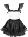 Black Gothic Sweet Frilly Hollow Out Short Sexy Lingerie Dress