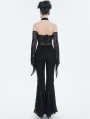 Black Sexy Gothic Vintage Cold Shoulder Velvet Long Sleeve Shirt for Women
