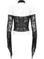 Black Sexy Gothic Vintage Cold Shoulder Velvet Long Sleeve Shirt for Women