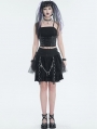 Black Gothic Punk Rivet Spaghetti Strap Tank Top for Women