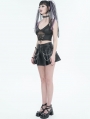 Black Sexy Gothic Punk Grunge O-Ring Crop Top for Women