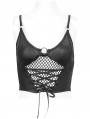 Black Sexy Gothic Punk Grunge O-Ring Crop Top for Women