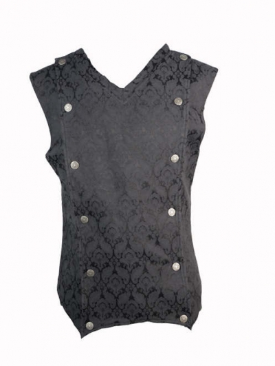 Black Pattern Gothic Vest for Men