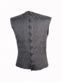 Black Pattern Gothic Vest for Men