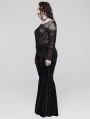 Black Gothic Vintage Dark Texture Jacquard Plus Size Long Flare Pants for Women