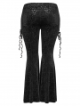 Black Gothic Vintage Dark Texture Jacquard Plus Size Long Flare Pants for Women