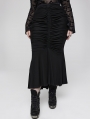 Black Gothic Elegant Sexy Slim Fit Plus Size Fishtail Skirt