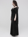 Black Vintage Gothic Gorgeous Velvet Lace Applique Plus Size Long Party Dress