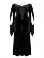 Black Vintage Gothic Gorgeous Velvet Lace Applique Plus Size Long Party Dress