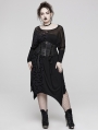 Black Gothic Irregular Loose Bat Sleeves Plus Size Daily Dress