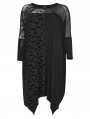 Black Gothic Irregular Loose Bat Sleeves Plus Size Daily Dress