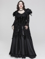 Black Gorgeous Velvet Gothic Printing Plus Size Underbust Corset Waistband