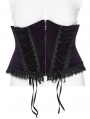 Black and Violet Gorgeous Velvet Gothic Printing Plus Size Underbust Corset Waistband