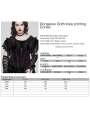 Black and Violet Gorgeous Velvet Gothic Printing Plus Size Underbust Corset Waistband