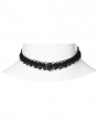 Black Gothic Exquisite Crystal Woven Lace Choker