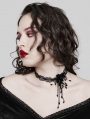 Black Gothic Exquisite Lace Blood Drop Pendant Choker