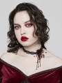 Black and Red Gothic Exquisite Lace Blood Drop Pendant Choker