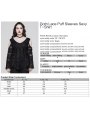 Black Gothic Lace Long Sleeves Sexy Daily Plus Size T-Shirt for Women