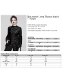 Black Gothic Bat Mesh Long Sleeve Basic Plus Size T-Shirt for Women