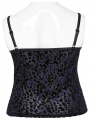 Black and Violet Gothic Leopard Print Plus Size Camisole for Women
