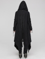 Black Gothic Decadent Layered Hooded Long Plus Size Trench Coat for Women