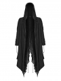 Black Gothic Decadent Layered Hooded Long Plus Size Trench Coat for Women
