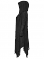 Black Gothic Decadent Layered Hooded Long Plus Size Trench Coat for Women