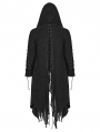 Black Gothic Decadent Layered Hooded Long Plus Size Trench Coat for Women