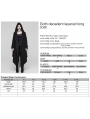 Black Gothic Decadent Layered Hooded Long Plus Size Trench Coat for Women