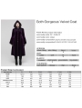 Black and Violet Vintage Gothic Gorgeous Velvet Plus Size Long Hooded Coat for Women