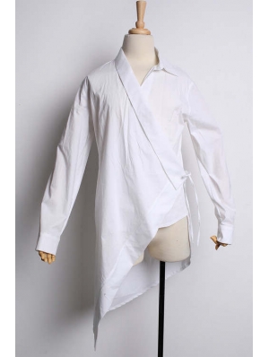 Alternative White Long Sleeves Gothic Blouse for Men