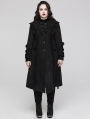 Black Vintage Gothic Single Breasted Lapel Long Plus Size Coat for Women