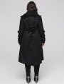 Black Vintage Gothic Single Breasted Lapel Long Plus Size Coat for Women