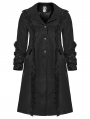 Black Vintage Gothic Single Breasted Lapel Long Plus Size Coat for Women