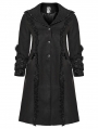 Black Vintage Gothic Single Breasted Lapel Long Plus Size Coat for Women