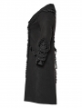 Black Vintage Gothic Single Breasted Lapel Long Plus Size Coat for Women