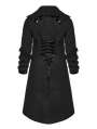 Black Vintage Gothic Single Breasted Lapel Long Plus Size Coat for Women