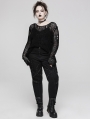 Black Gothic Decayed Pullover Plus Size Sweater for Women