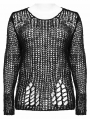Black Gothic Decayed Pullover Plus Size Sweater for Women