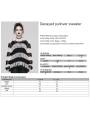 Black and White Stripe Gothic Decayed Pullover Plus Size Sweater for Women