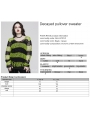Black and Green Stripe Gothic Decayed Pullover Sweater for Women