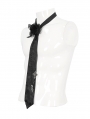 Black Gothic Vintage Rose Cross Necktie for Men