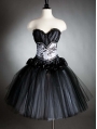 Black Gothic Corset Prom Dress