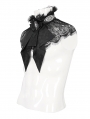 Black Gothic Retro Ruffle Lace Party Bow Tie for Men