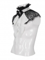 Black and White Gothic Retro Ruffle Lace Party Bow Tie for Men