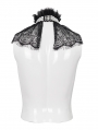 Black and White Gothic Retro Ruffle Lace Party Bow Tie for Men